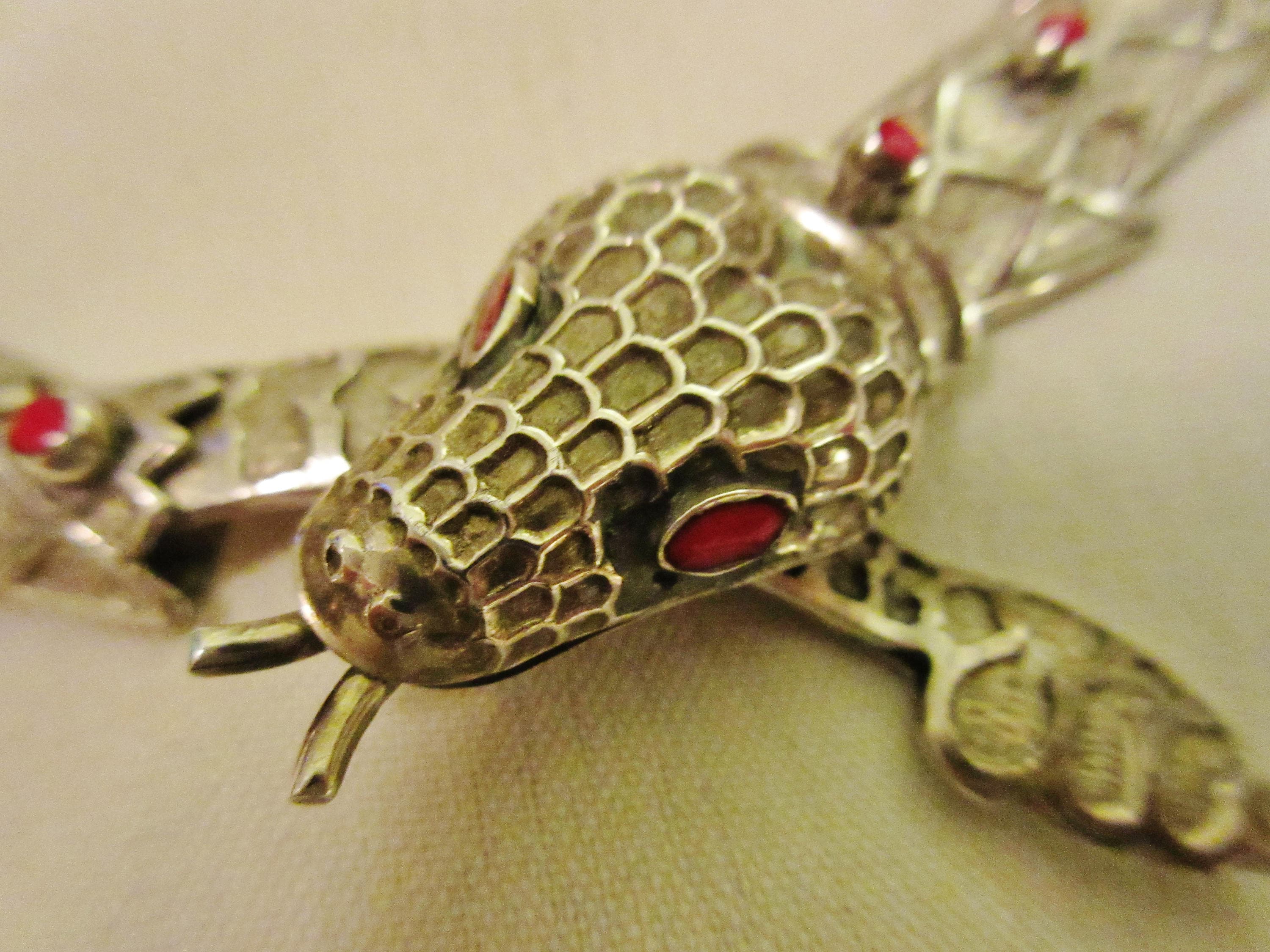 Sterling silver snake necklace Clearance