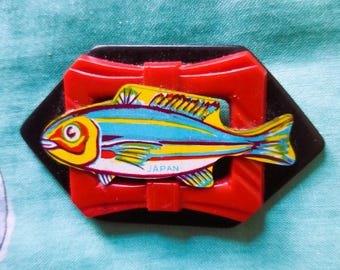 OOK Fish Brooch created with Vintage Pieces - Retro!!!