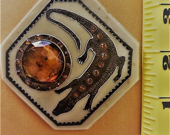 Large Reptile w/Jewel Brooch