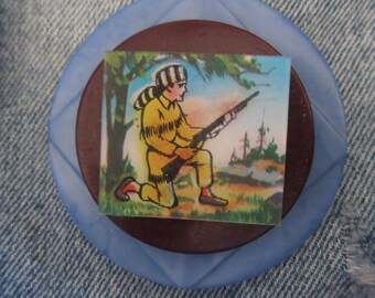 OOAK Lenticular "Frontiersman" Brooch