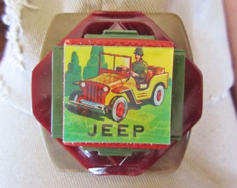 OOAK Jeep/Boat Vehicular Lenticular Pin