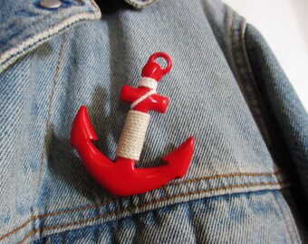 Large (3") Red Plastic and "Rope" Anchor Pin