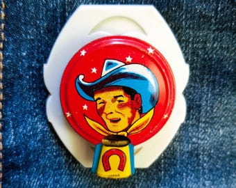 Vintage Tin Cowboy  Whistle Pin