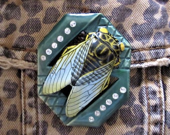 Vintage Buckle and Insect Brooch