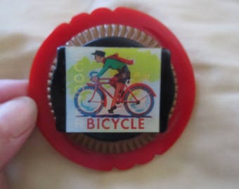 OOAK Bicycle/Scooter Vehicular Lenticular Pin