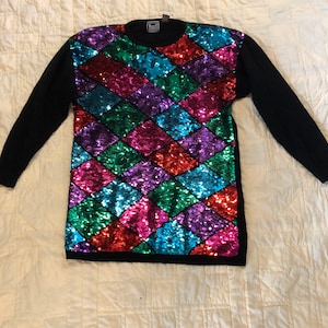 Sequin Xmas Sweater - Etsy