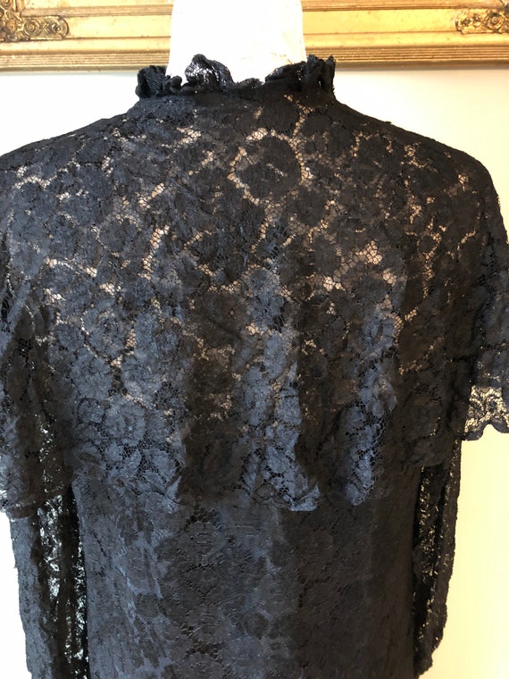 1920 1930s Antique Vintage Black Lace Drop Waist Dres… - Gem
