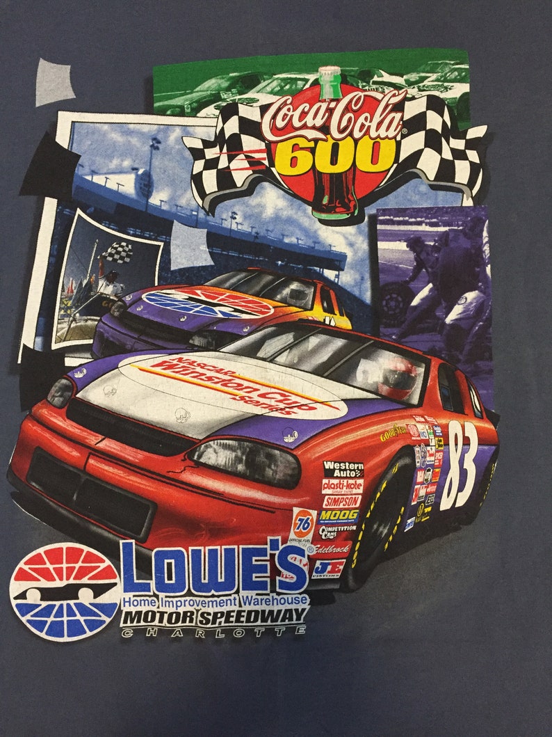 1999 Vintage Nascar T Shirt Coca Cola 600 Winston Cup Series Charlotte Chase Racewear Usa Medium