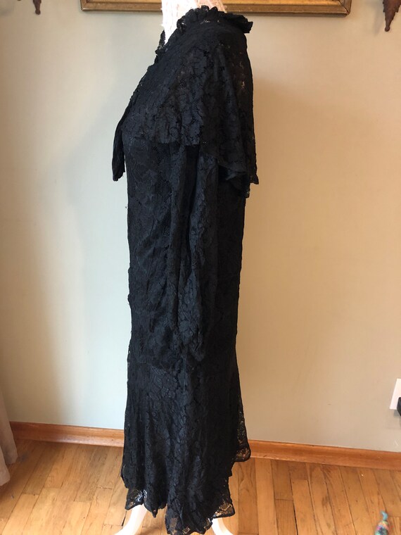 1920 1930s Antique Vintage Black Lace Drop Waist Dres… - Gem