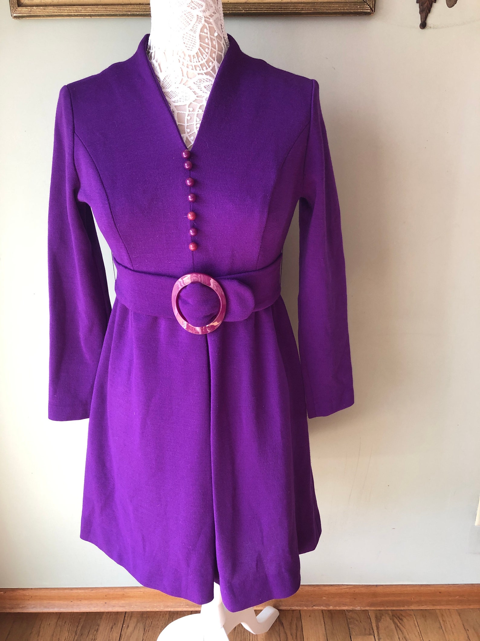 1970s Purple Knit Marcia Marsha Brady Dress Debbie Dobson | Etsy
