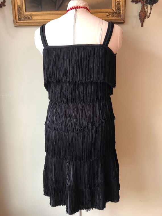 Black Fringe Flapper Downton Abby Dress  Woman's … - image 4