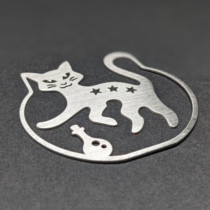 Page Clip Bookmarks Metal charms featuring dark occult designs to mark your page Baphomet, vampire bat, alchemy cauldron cat image 8