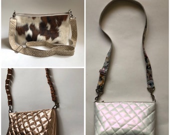 Leren dames tasje met crossbody riem