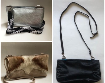 Leren dames tasje met crossbody riem