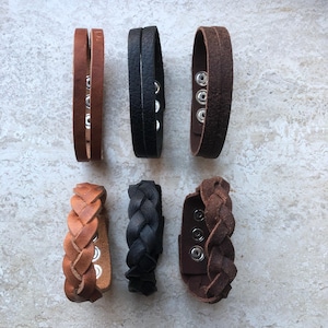 Leather mystery braid bracelet in different colors
