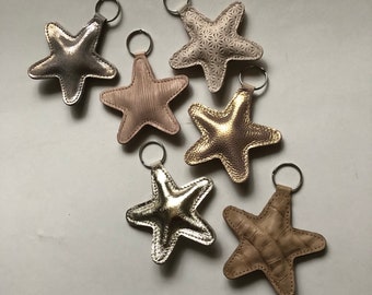 Leren sleutelhanger ster star