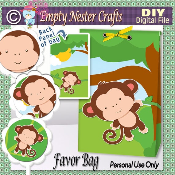Favor Bag Jungle Baby Monkey Printable Diy Etsy - etsy empty bag template roblox Favor Bag Jungle Baby Monkey Printable Diy Etsy - empty bag template roblox