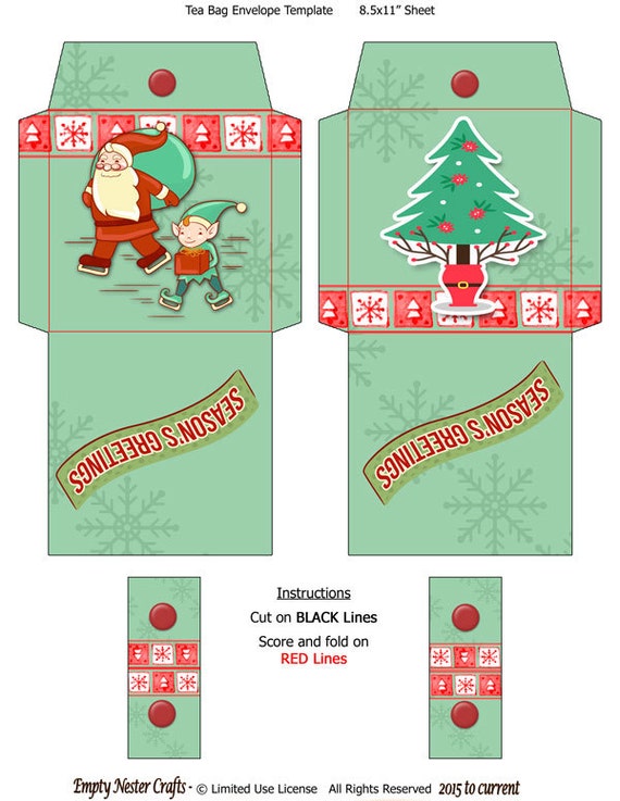 Printable Tea Bag Packet Wrapper Envelope Topper Seasons Etsy
