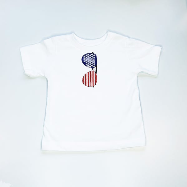 Camiseta bordada con bandera estadounidense de estilo aviador para bebés y niños, atuendo para el 4 de julio, Día de la Independencia, Día de los Caídos, camiseta, regalo patriótico
