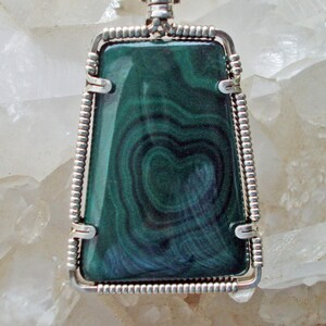 Malachite Pendant in Silver -- CongoLine
