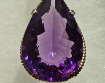 Purple Amethyst Pendant in Silver -- Haunted