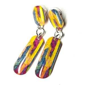 Post Back Dangle Earrings | SAKURA ROYAL | Wonder Handmade Wearable Art Casual Resin Apparel and Jewelry