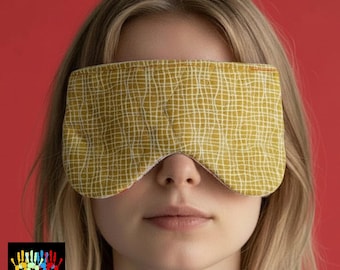 Aromatherapy Cotton Eye Mask Sleeve | Contemporary Geometry - Solar Weave