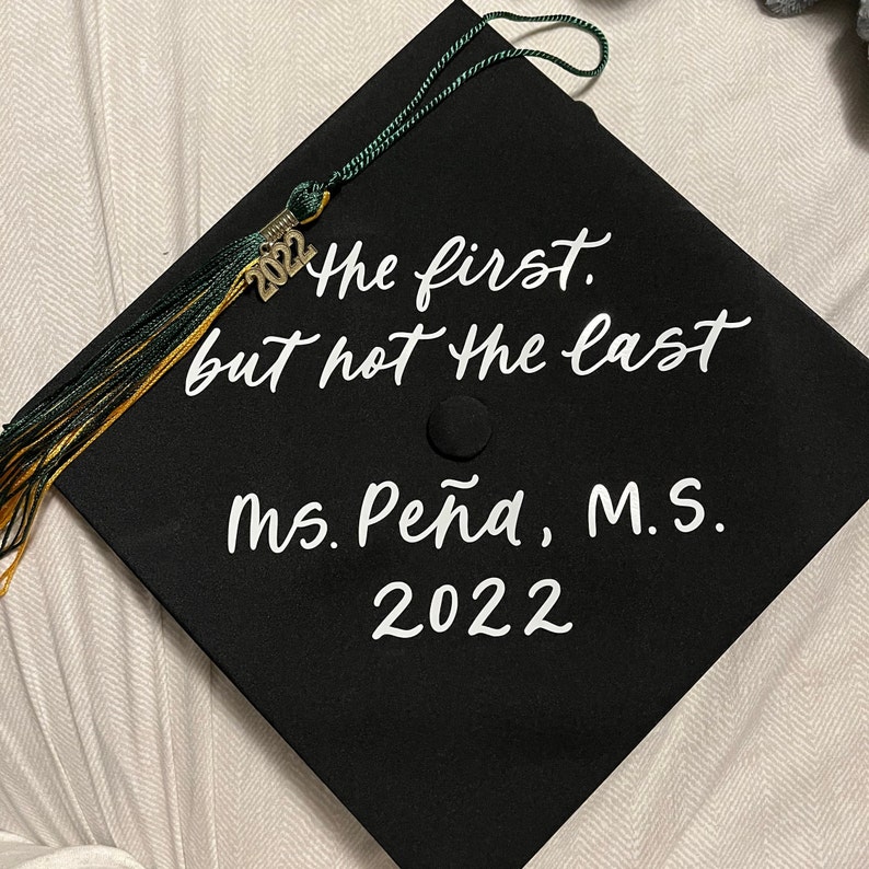 CUSTOM Grad Cap Decal / Graduation Modern Calligraphy Sticker / Personalized / Hand Lettered, Unique image 6