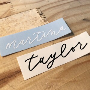 Delicate Calligraphy Custom Name Decal, Monoline Modern Script Style ...
