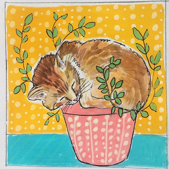 Archival Print, "Plant Kitty"