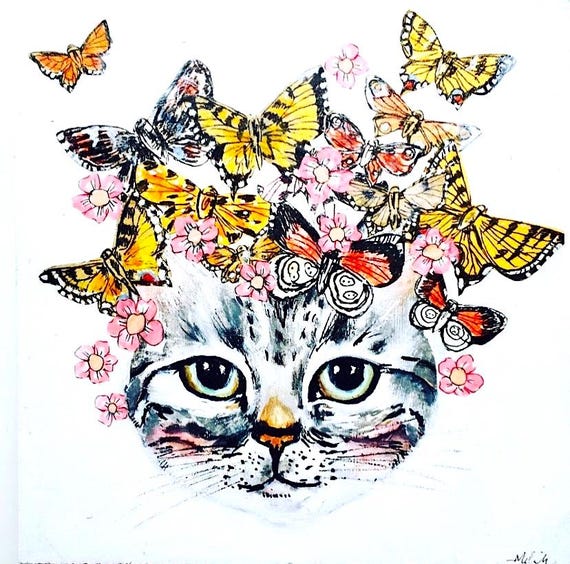 Archival Print, "Butterfly Mew"