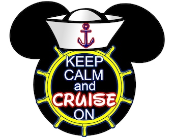 Keep Calm and Cruise On Mickey Head Cruise Door Magnet (3 sizes)