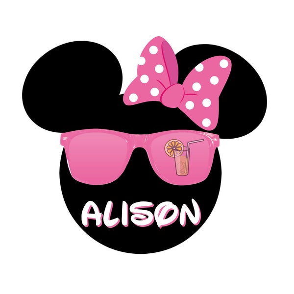 Personalized Minnie with Sunglasses Disney Cruise Door Magnet