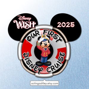 RED Our First Disney Cruise Captain Mickey Cruise Door Magnet