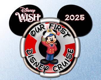 RED Our First Disney Cruise Captain Mickey Cruise Door Magnet