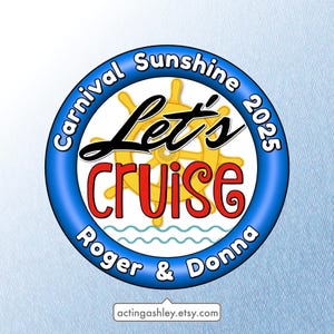 Let&#39;s Cruise Personalized Cruise Door Magnet