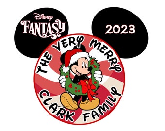 Very Merry Christmas Mickey Personalized Cruise Door Magnet