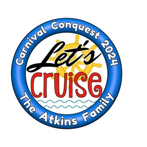 Let's Cruise Personalized Cruise Door Magnet image 1