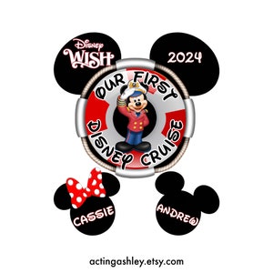 RED PERSONALIZED Our First Disney Cruise Stateroom Door Magnet Set