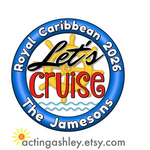 Let's Cruise Personalized Cruise Door Magnet