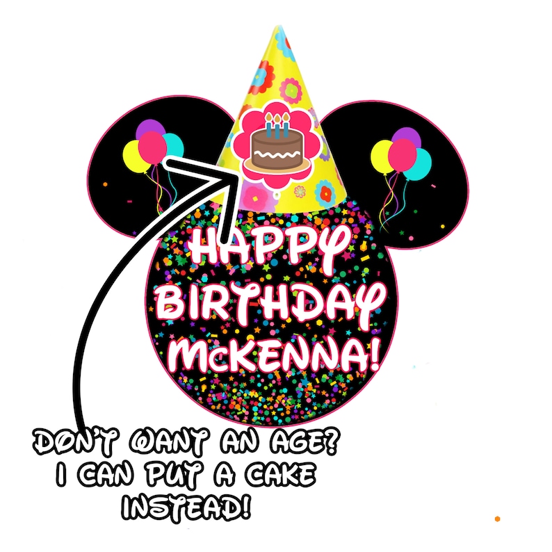 Happy Birthday Mickey with Confetti Personalized Cruise Door Magnet image 2