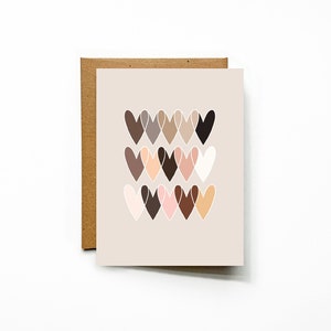 Blank Inside Greeting Card Hearts of the World Heart Illustration Diversity, Beauty, Equality, Live Loved Joymark Studio image 1