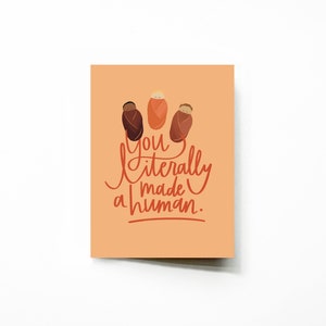 Tarjeta de baby shower de Tiny Humans // Literalmente hiciste una tarjeta de felicitación humana para nuevos padres y deseos de nuevos bebés