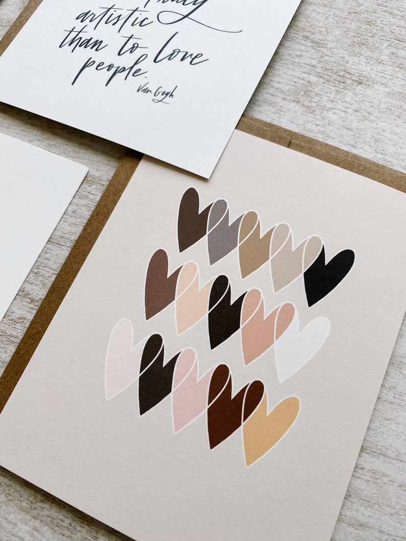 Blank Inside Greeting Card Hearts of the World Heart Etsy