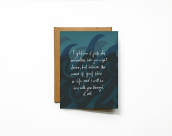 Waves of Grief Blank Inside Greeting Card || Grief Support, Sympathy Cards || Life after loss, miscarriage, death of loved one