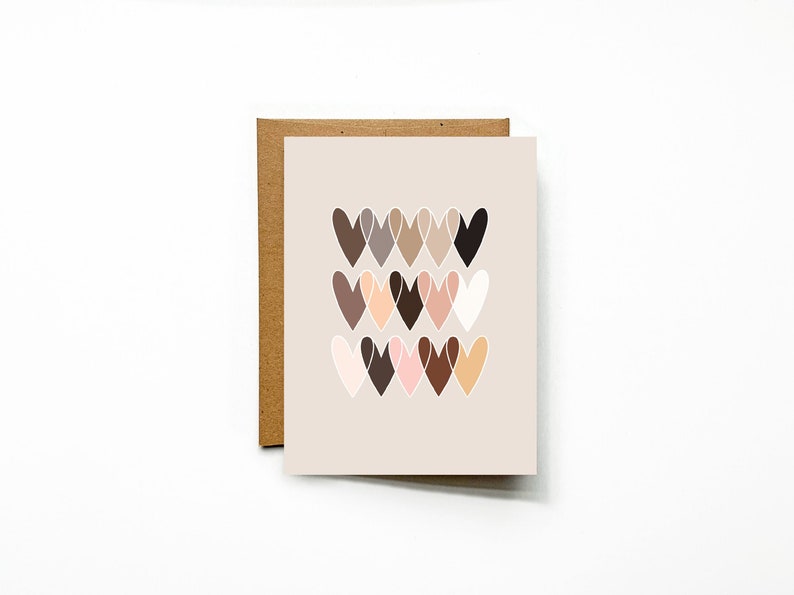 Blank Inside Greeting Card Hearts of the World Heart Illustration Diversity, Beauty, Equality, Live Loved Joymark Studio image 1