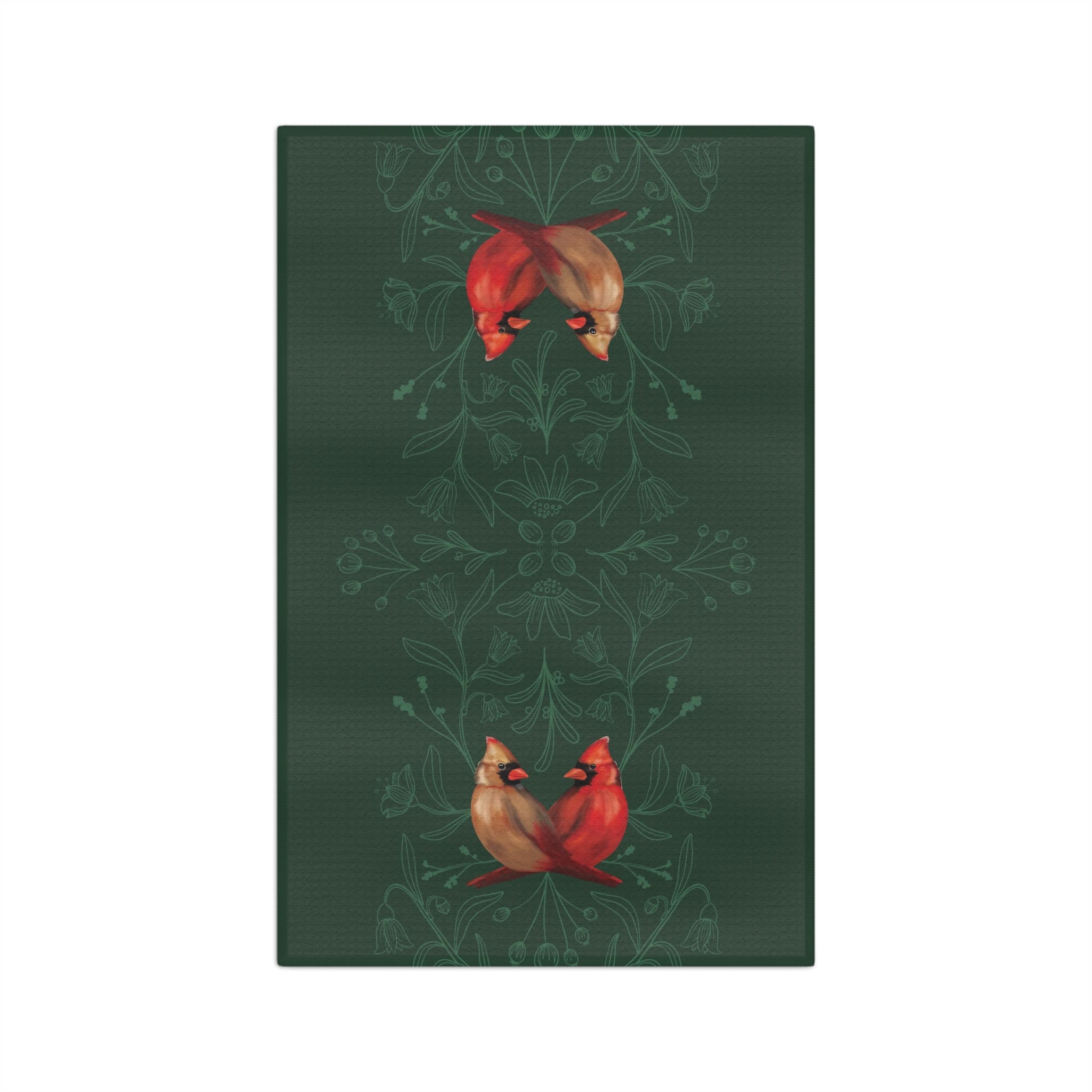 Set Di 2 Asciugamani Da Cucina Con Uccellini Cardinali Rossi, 40x61 Cm, Strofinacci Decorativi Assorbenti, Regalo Birdwatcher