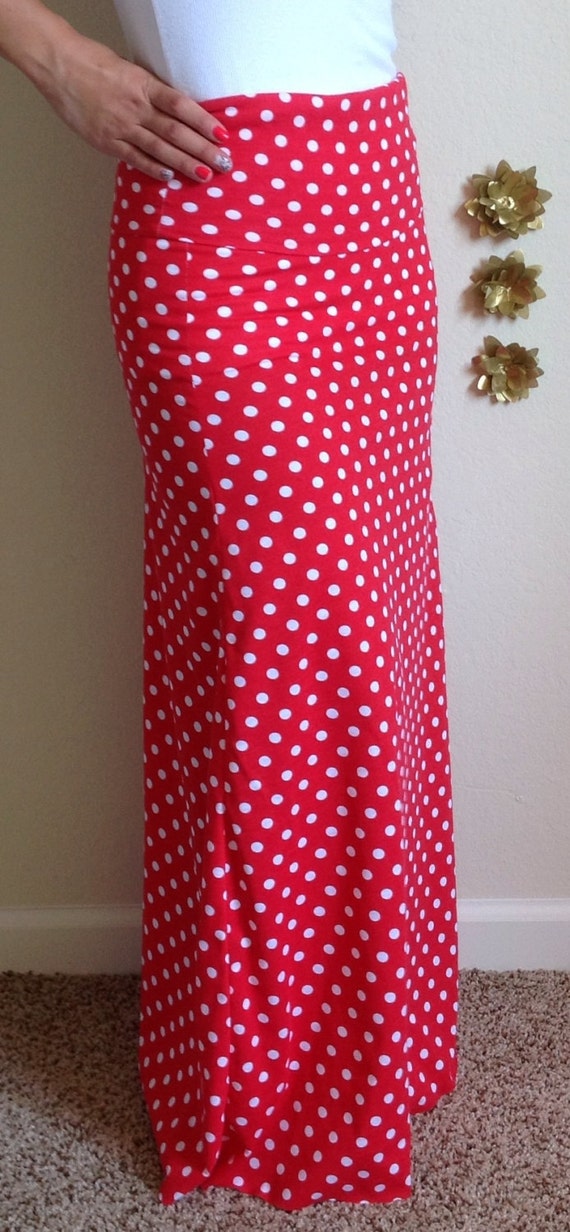 polka dot maxi skirt set
