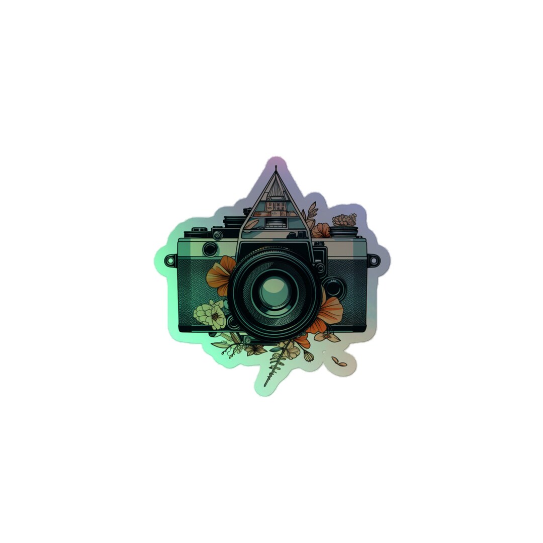 Holographic Camera Sticker / Floral Camera Sticker / Photography ...