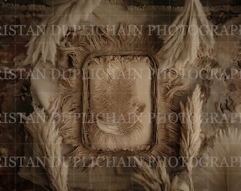 Digital Background, Neutral BOHO Newborn Digital Backdrop, Newborn Photo Prop Digital, Newborn Photography, Basket Backdrop, HIGH RESOLUTION